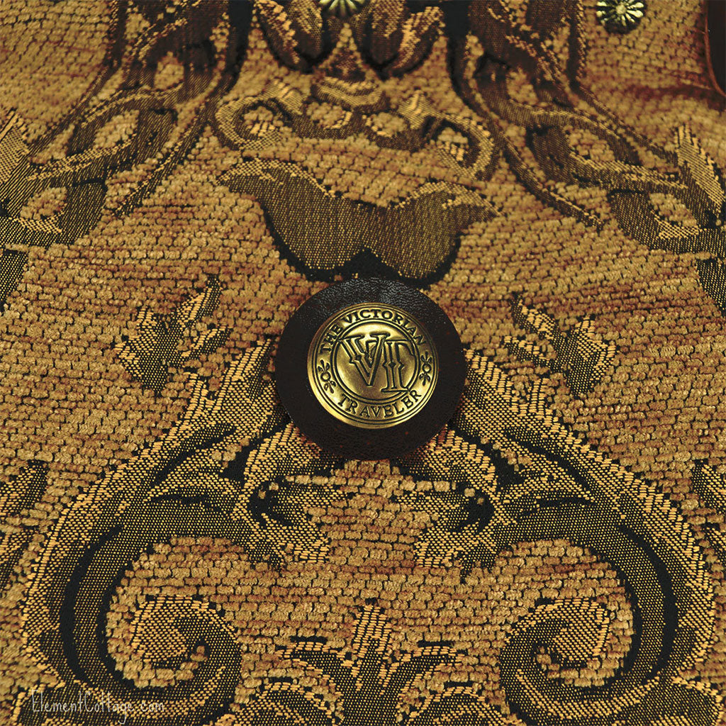 Large Victorian Traveler Carpetbag - Dark Gold