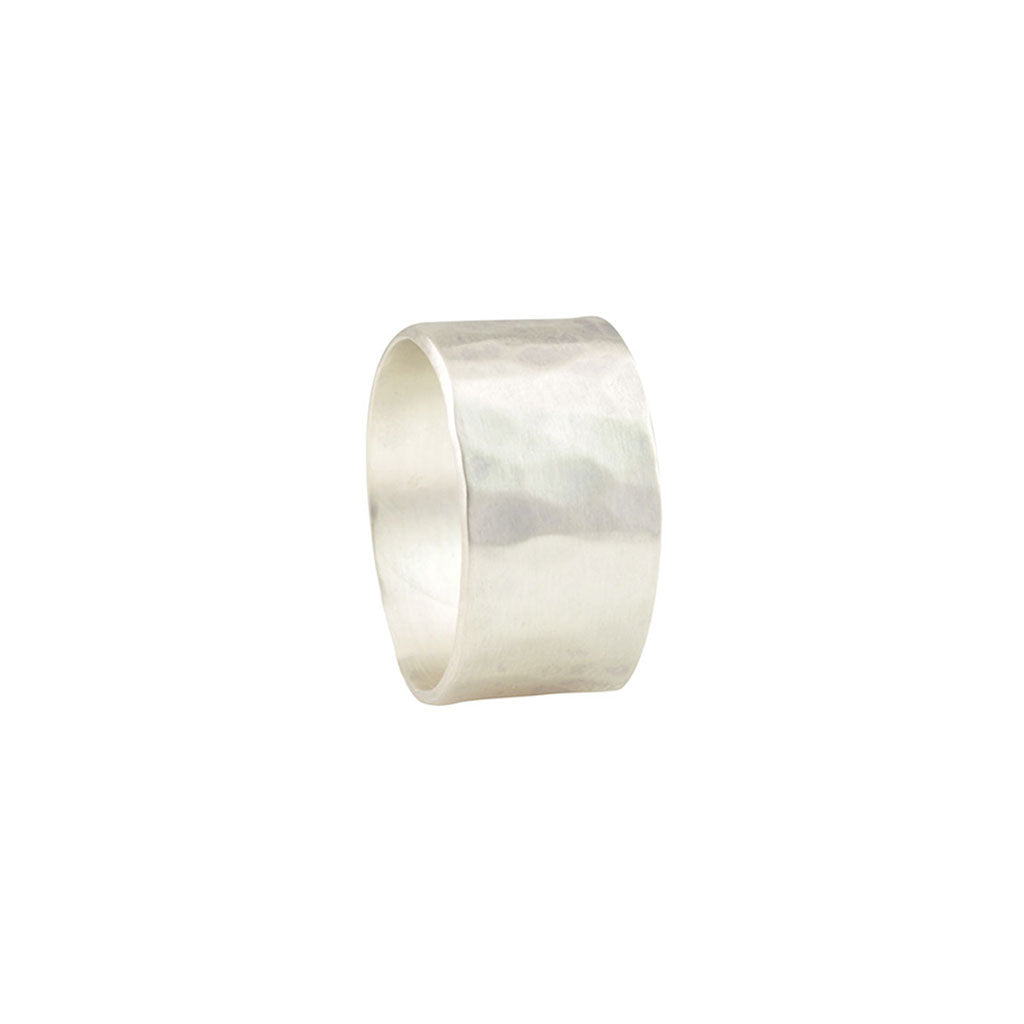 Hammered Wide Band Ring