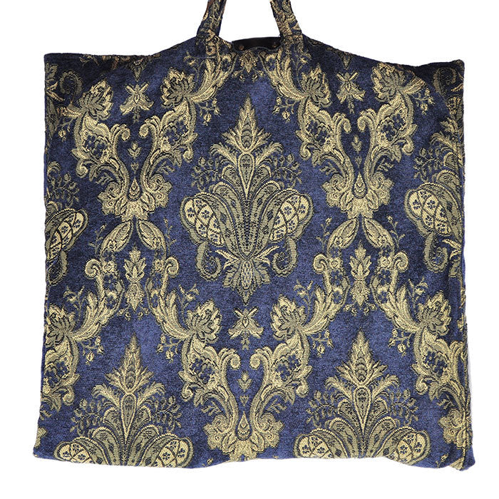 Garment Bag - Tapestry Chenille Beautiful Blue & Yellow (Front View) Perfect for a Bride's Gift!