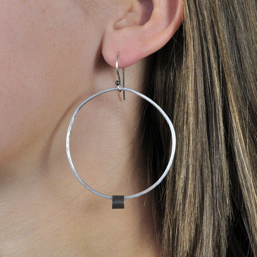 Sterling Silver Hoop Earrings with Click-Down Clasp