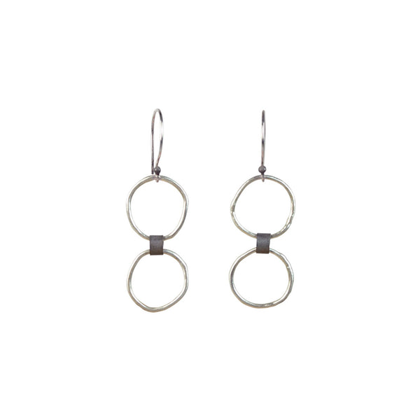 Black Linx Small Double Hoop Earrings - Element Cottage