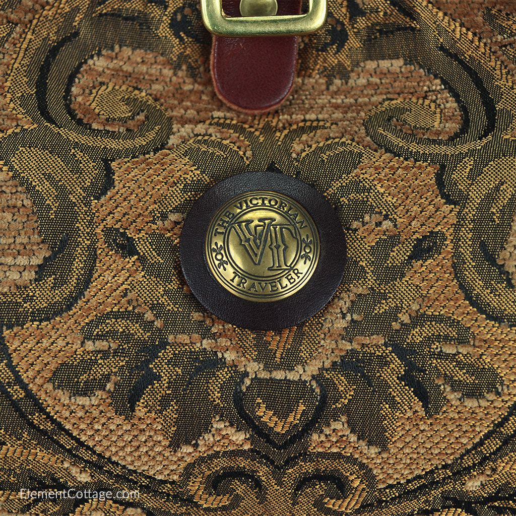 Large Victorian Traveler Carpet Bag - Red Queen Elizabeth - Element Cottage