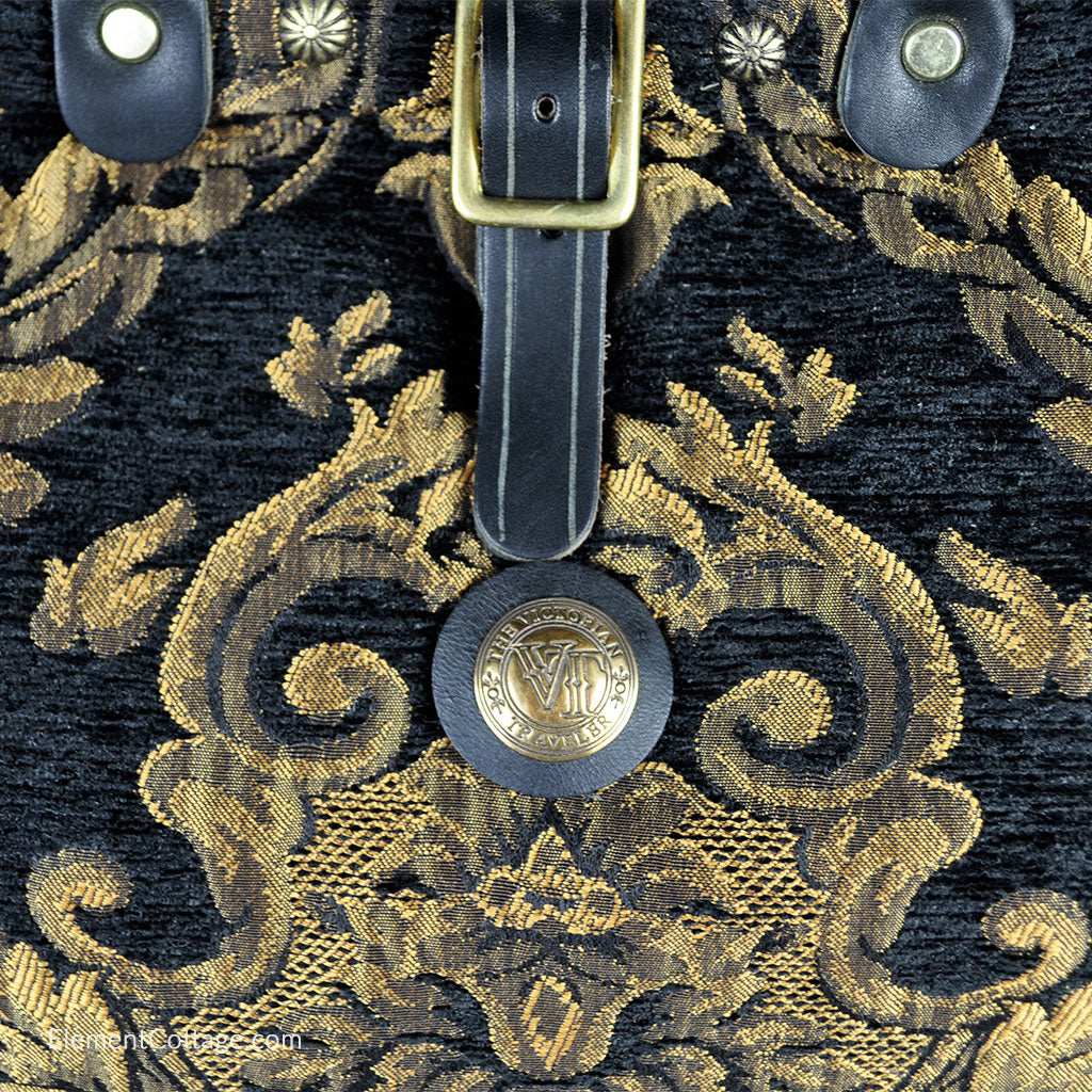 Small Victorian Traveler Handbag - Black Queen Elizabeth