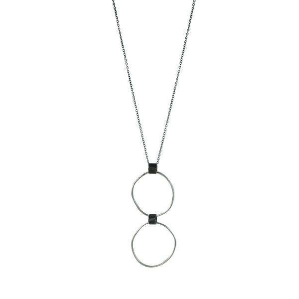 Black Linx Medium Double Hoop Necklace - Element Cottage
