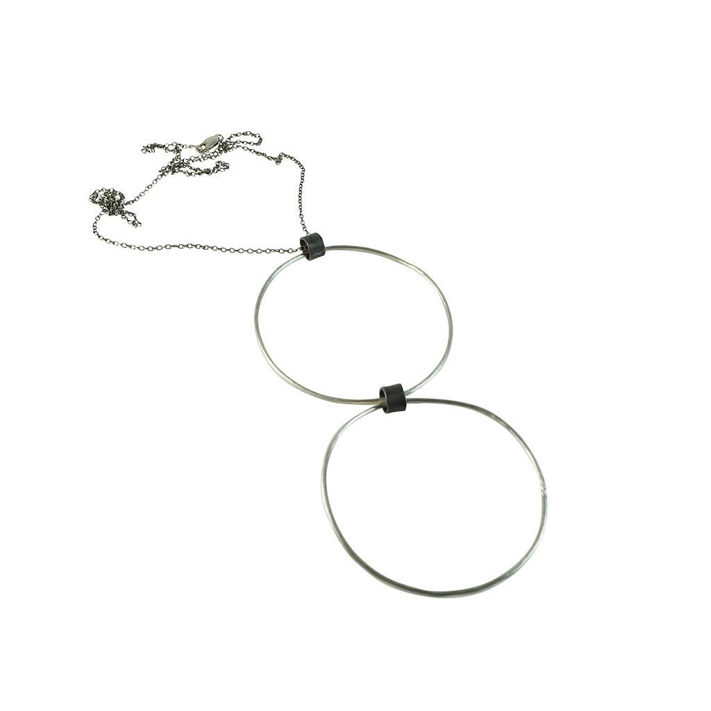 Black Linx Large Double Hoop Necklace