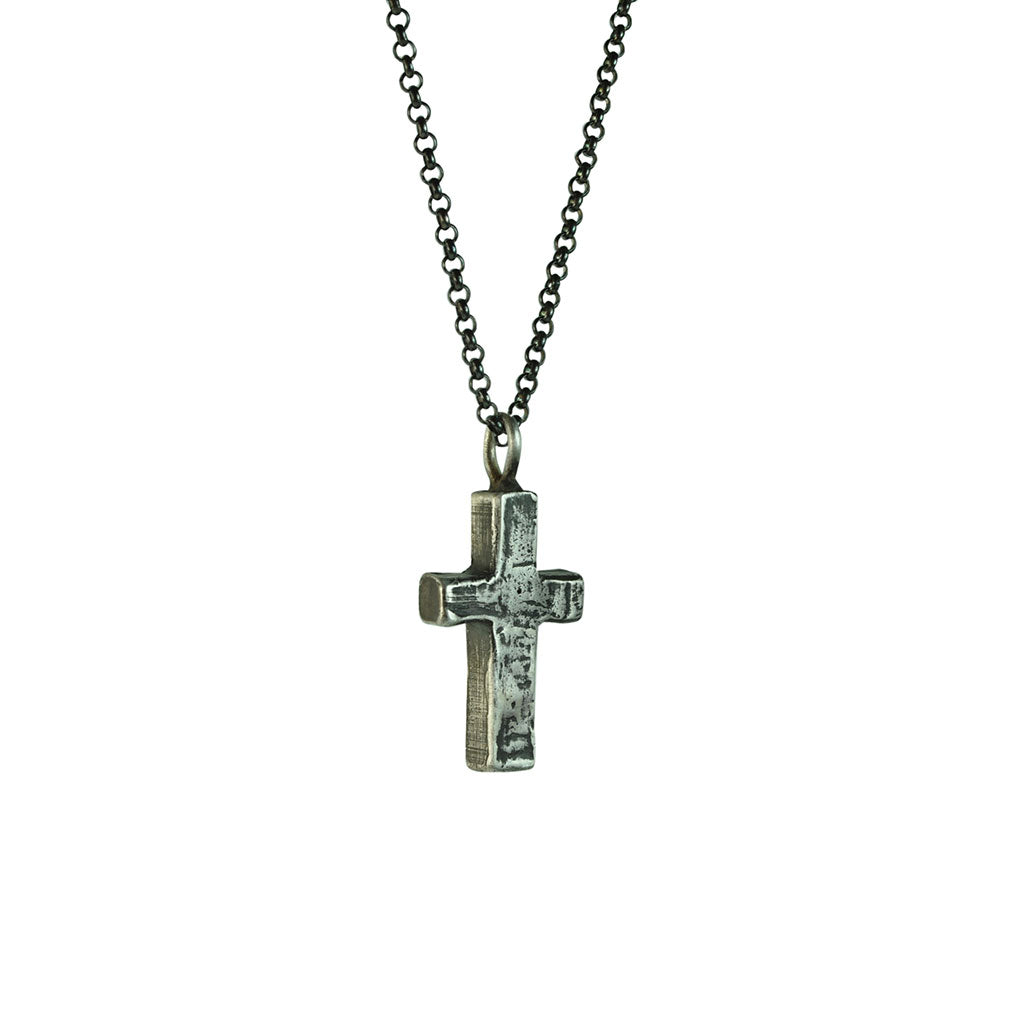 Sterling Silver Multi-stone Stone Cross Necklace